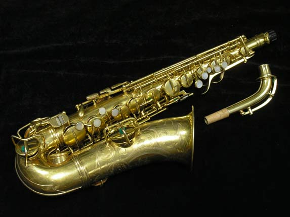 Photo 1 - Vintage CG Conn Chu Berry Portrait Model Alto Sax in Gold Plate - SN 164896