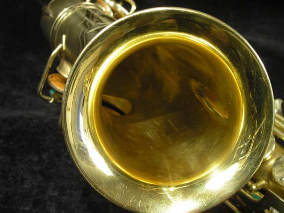 Photo 12 - Matte Gold Plated Conn "Transitional" Alto Sax - Art Deco Engraving - SN 245512